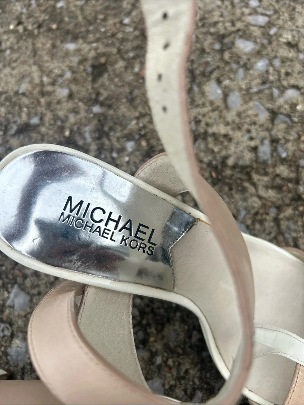 Michael Kors Nude Blush & White Strappy Heels